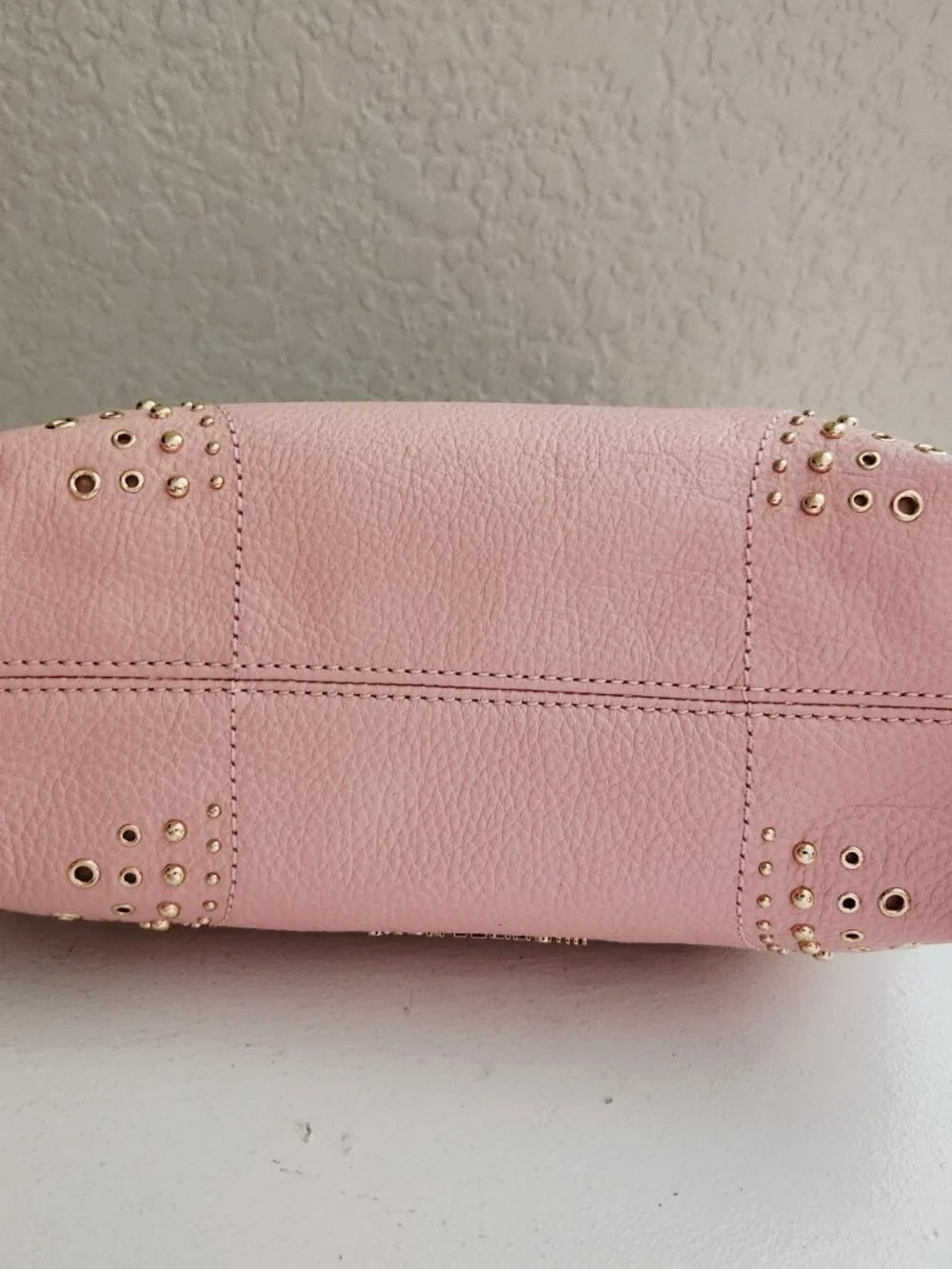 Nwt Michael Kors Pink Leather Studded Shoulder Bag Purse